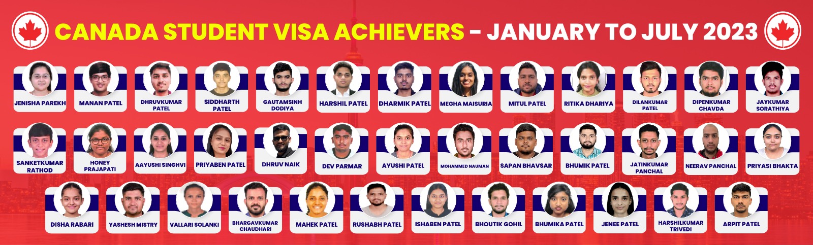Canada Student Visa Achievers- Jan to July 2023
